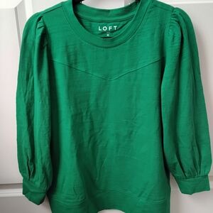 LOFT Women's Vibrant Green Sweatshirt